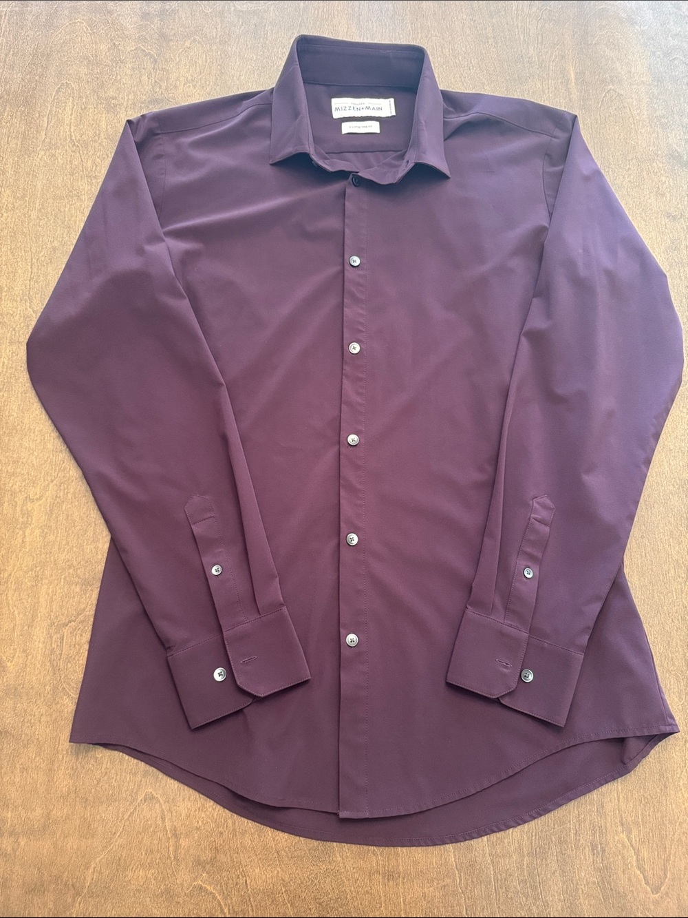 Mizzen + Main Leeward Trim Fit Classic Dress Shirt in Deep Burgundy